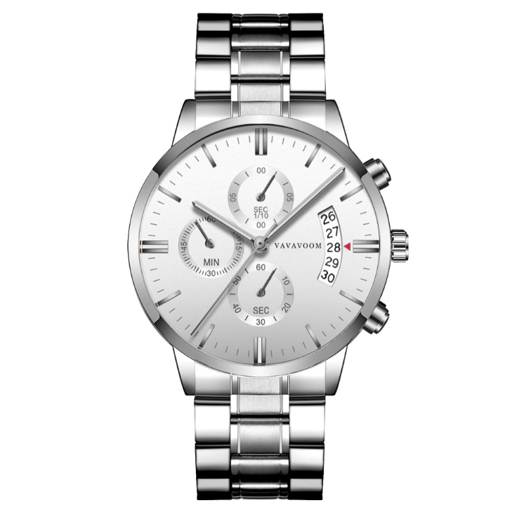 DeiBox - Herren Quarz Edelstahl Uhr 43mm "VA-G001"
