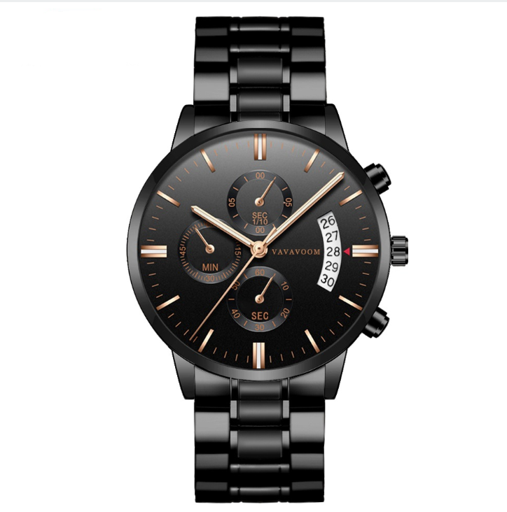 DeiBox - Herren Quarz Edelstahl Uhr 43mm "VA-G001"