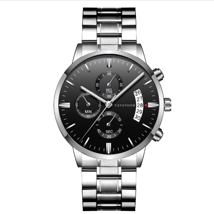DeiBox - Herren Quarz Edelstahl Uhr 43mm "VA-G001"