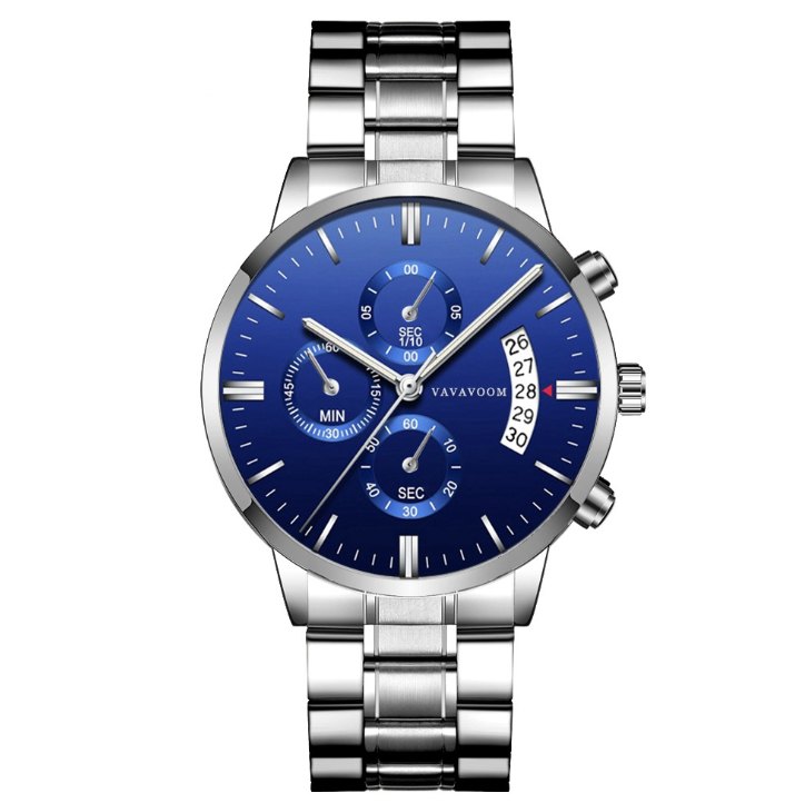 DeiBox - Herren Quarz Edelstahl Uhr 43mm "VA-G001"