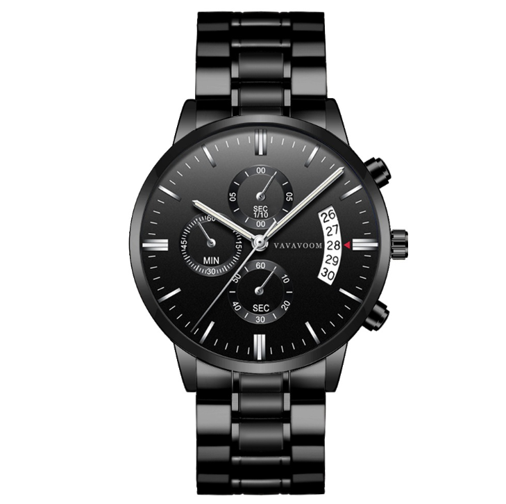 DeiBox - Herren Quarz Edelstahl Uhr 43mm "VA-G001"